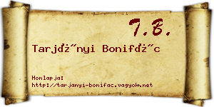 Tarjányi Bonifác névjegykártya